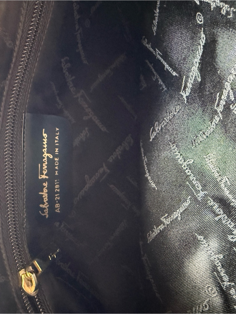 Vintage Salvatore Ferragamo Black Leather Shoulder Bag with Gold Hardware - Picture 3 of 4